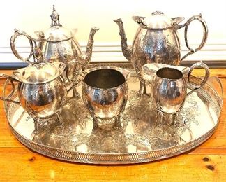 Antique silverplate tea/coffee service