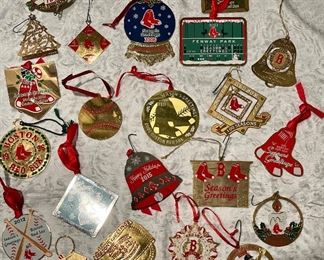 Assorted Red Sox Xmas Ornaments