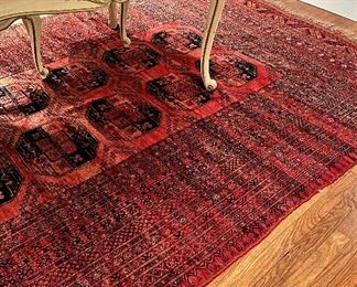 Vintage Afghani Ersari Rug (red & black)