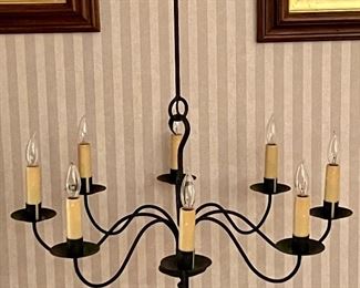 Period Lighting Fixtures Handmade Wrought Iron Chandelier