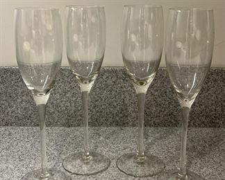 (4) Crate & Barrel Champagne Flutes