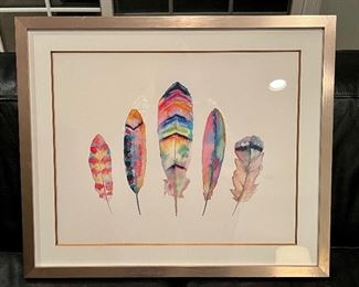 Framed Feathers Print