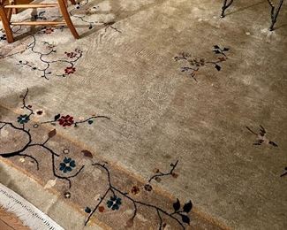 Wool Rug (beige with flower vines)