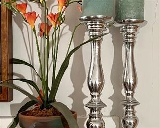 Brushed Chrome Candlesticks