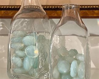(2) Vases with Decorative Stones