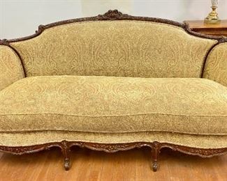 Vintage French Bergere Style Carved Wood Couch, Matches Chairs In Following Lot
Lot #: 1