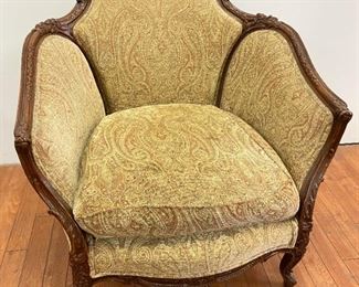 Vintage French Bergere Style Carved Wood Armchair, Matches Chairs In Previous Lot
Lot #: 2