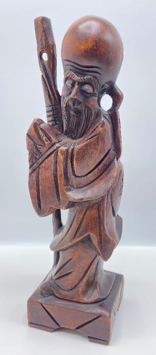Vintage Hand Carved Rose Wood Immortal God Of Longevity Shou Lao Statue, China
Lot #: 95