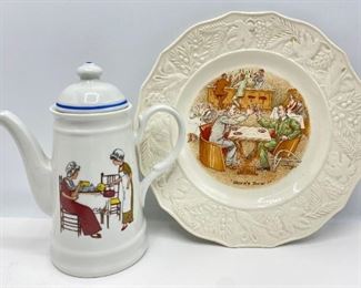 Metropolitan Museum Of Art"Polly Put The Kettle On" Teapot & Fondeville Ambassador Ware Plate, England
Lot #: 128