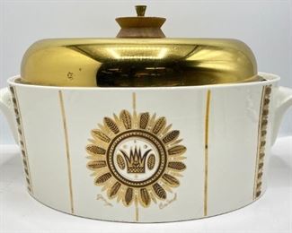 Vintage Georges Braird Covered Casserole Dish With Gold Accents
Lot #: 20
