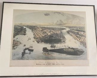 2 Vintage New York City Prints: The Empire City & From The Steeple Of St. Paul's Church &
Lot #: 151