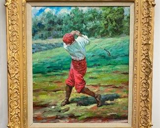 Original Stafford Oil Painting Of Golfer In Gilded Frame, Signed
Lot #: 82