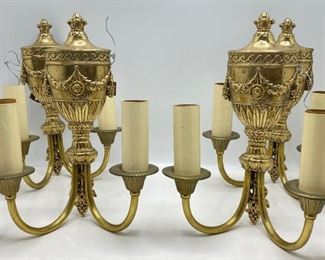 4 Vintage Ornate Brass Wall Sconces With 2 Bulbs Each
Lot #: 88