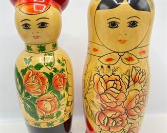 Vintage Set Hand Painted Matryoshka USSR Russian Wood Wine Bottle Gift Boxes
Lot #: 91