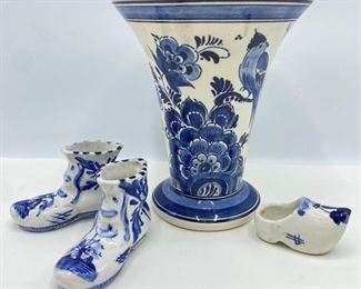 Vintage Delft Vase & Clog, Signed & Boots, Holland
Lot #: 97