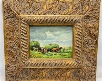 Vintage Original Oil Painting In Carved Wood Gilded Frame, Signed "N. Bertiz"
Lot #: 108
