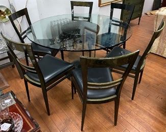 Vintage Large Italian Glass Dining Table With Marble Base, Matches Chairs In Following Lot
Lot #: 29