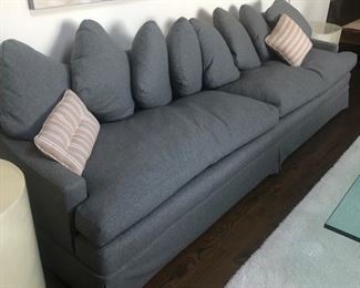 Gray wool flannel sofa, excellent condition 