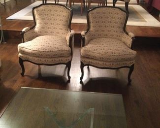 Pair French bergere’ chairs