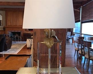 Designer Lamp 
Crystal with bronze leaves $300