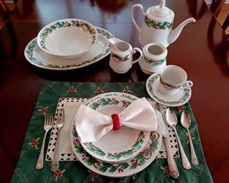 Sango Christmas dinnerware for 8