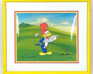 1992 Original Walter Lantz Woody the Woodpecker Animation Cel, Signed. 