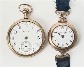 Antique Elgin 7 Jewel & Montauk 7 Jewel Mechanical Hand Wind Pocket Watches 