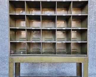 Antique Mail Slot Box Green Metal