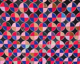 Antique Lollipop Baseball Stitch Quilt Top