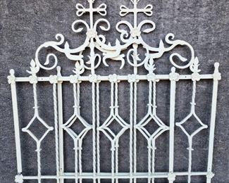 Antique Iron Gates painted White great gates or bedrame. Use for twin beds or place together for king.