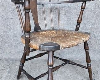 Antique Windsor Back Chair rush Seat 