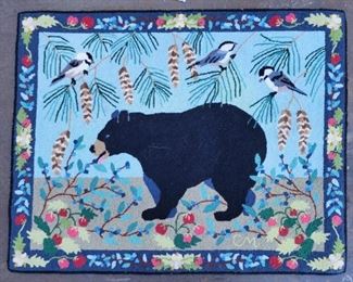 Hand Knotted Vintage Cotton Hooked Small Rug