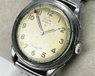 Vintage Elgin De Luxe Shockmaster Mechanical Hand Wind Wristwatch