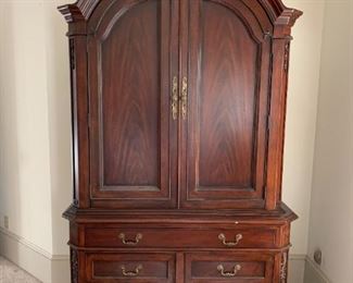 #14	Universal Furniture - Armoire w/2 fold-back Doors w/9 drawers & Shelf - 56x26x92 - You Move (as is scratch on front & side)	 $175.00 
