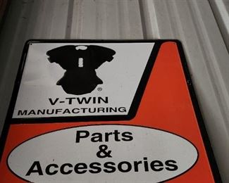 V twin accessories sign