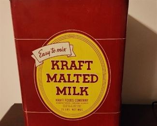 Vintage Tin Kraft Malted Milk can