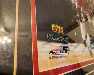 Autographed Michael Jordan framed Upper Deck photos 2005 from 1986 Slam Dunk Champion 