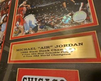 Autographed Michael Jordan framed Upper Deck photos 2005 from 1986 Slam Dunk Champion 