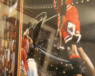 Autographed Michael Jordan framed Upper Deck photos 2005 from 1986 Slam Dunk Champion 