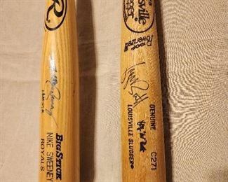 George Brett and Mike Sweeney Autographed bats