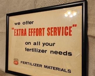 Vintage Phillips 66 Fertilizer sign framed