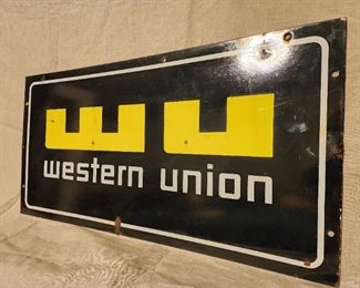 Vintage Porcelain Western Union sign