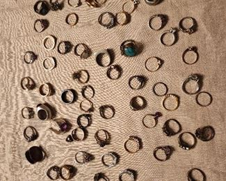 Over 65 Gold and Silver rings