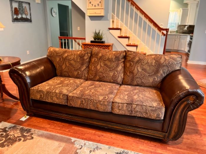 Leather and upholstery couch