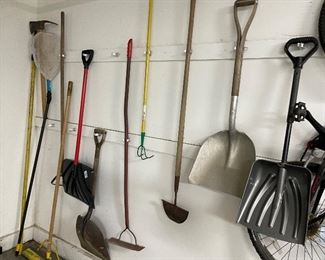 Yard tools and snow shovels