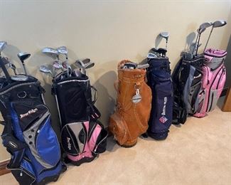 Golf clubs and bags
