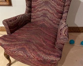 Armchair with vintage wine ripple print