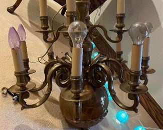 Vintage solid brass - 2-tier brass chandelier