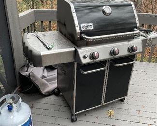Weber grill with cover and 2 LP tanks