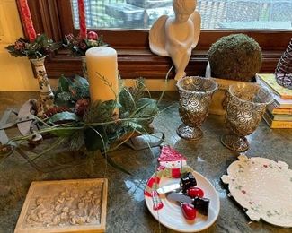 Holiday candles and decor